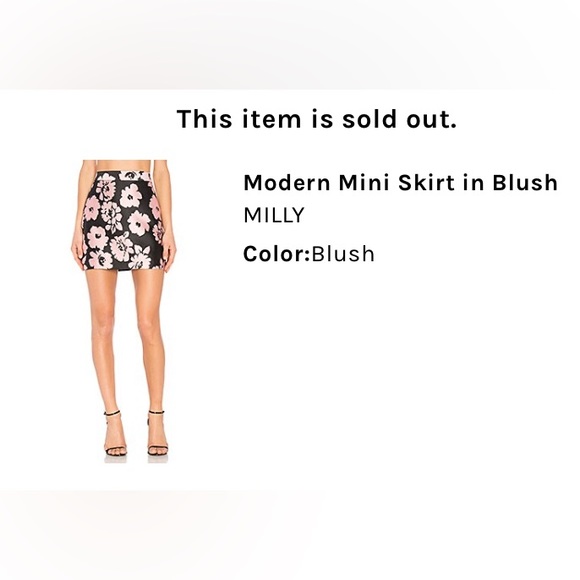 Milly floral black pink mini happy skirt - Picture 4 of 9